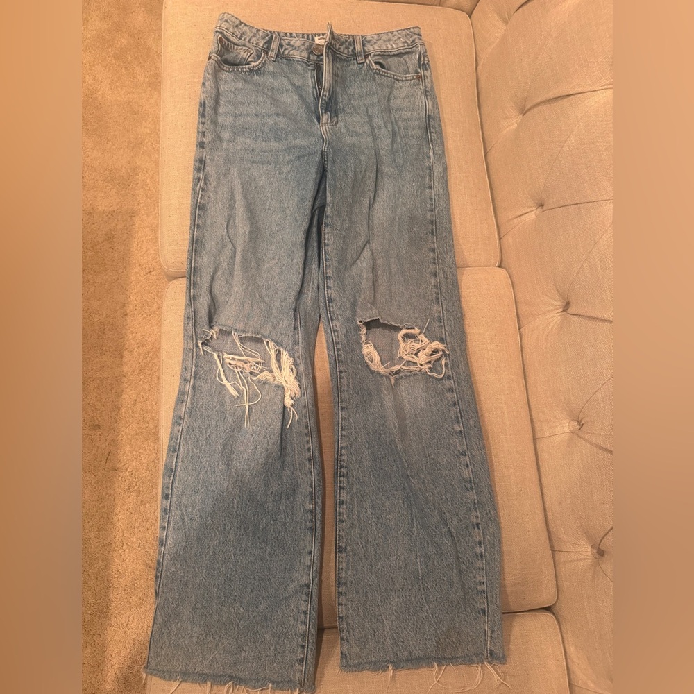 Women's Wide Leg Blue Jeans